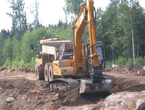 SANY SY235 excavators used in Swedish road widening project