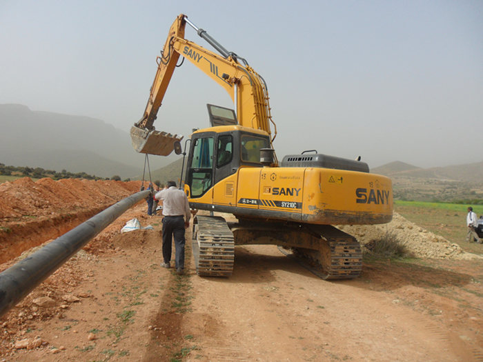 SANY SY210C-8 in a natural gas pipeline project.jpg