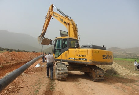 SANY SY210C-8 in a natural gas pipeline project