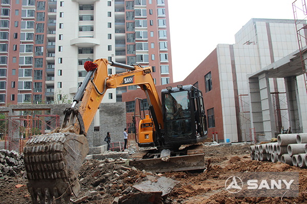 SANY SY50C small-sized excavators used in Wenzhou