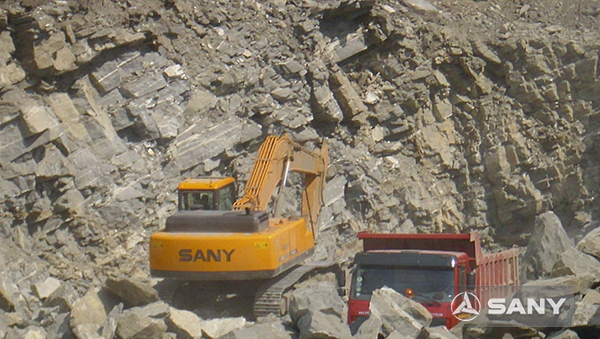 SANY SY335C excavators used in quarry in Nigeria
