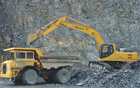 SANY excavators displayed at Czechic exhibition