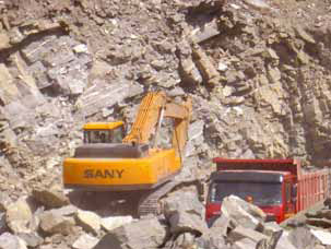 SANY excavator used in South Africa's mining