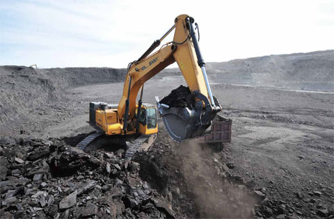 SANY excavator used in open coal mine in Xilinhot