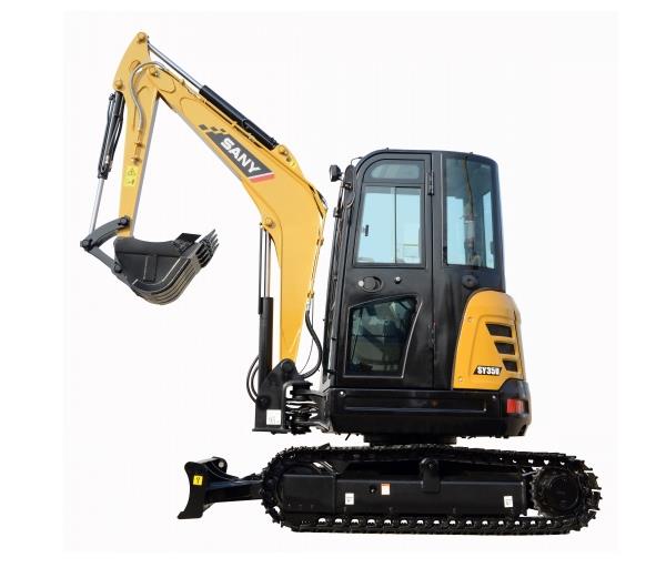 SANY 3.5 ton SY35U mini excavator used in garden renovation in Perth