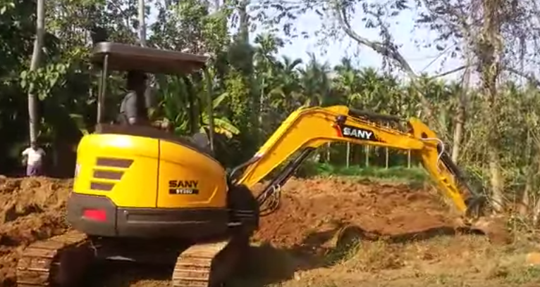 SANY 3.5 ton mini excavator SY35U used in tree planting in Newcastle, Australia